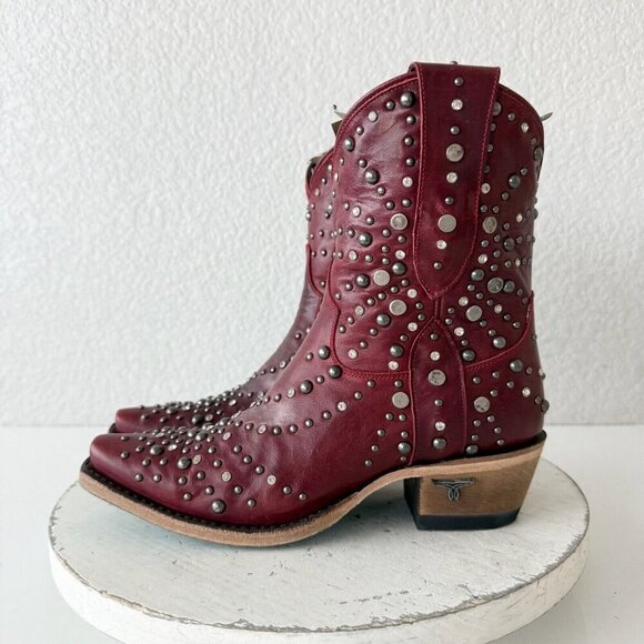 NEW Lane SPARKS FLY Womens Cowboy Bootie 5 Red Western Cowgirl Boots Pointed Toe - Picture 4 of 10